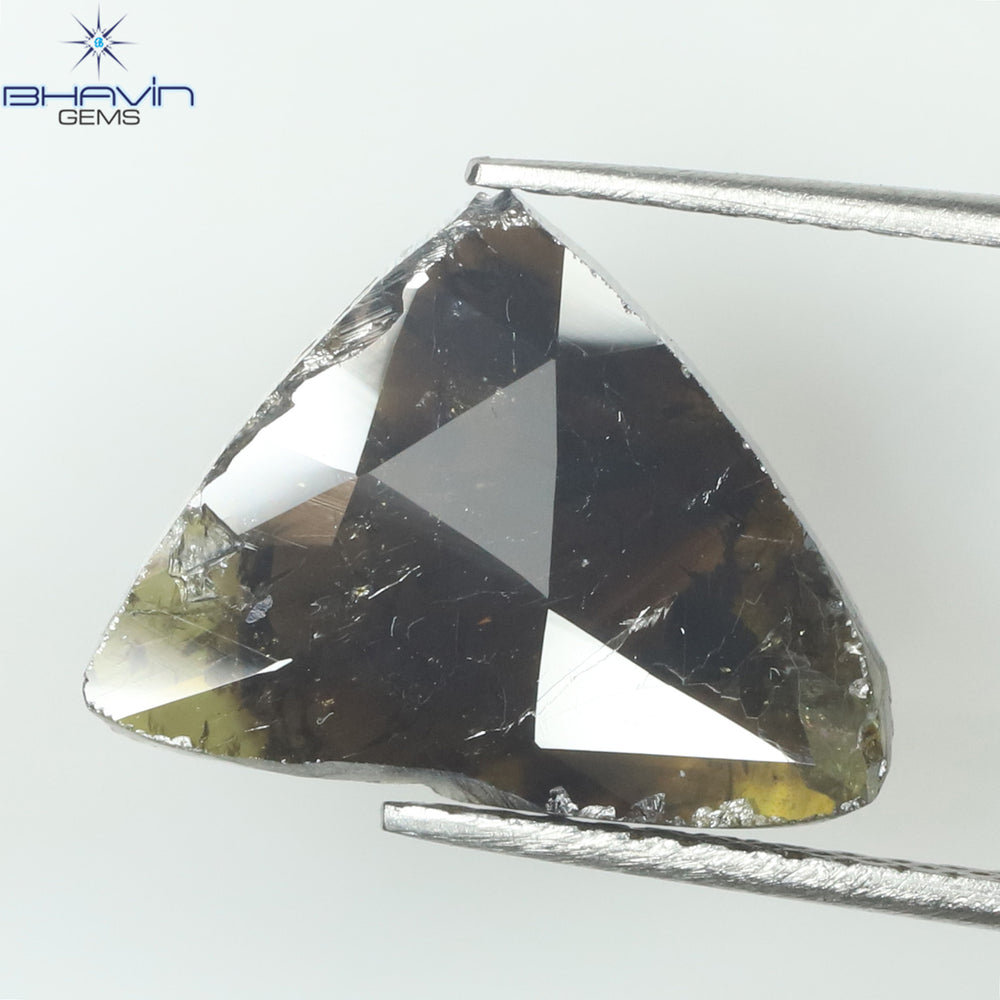 2.66 CT Triangle Slice Shape Natural Diamond Brown Color I3 Clarity (14.00 MM)