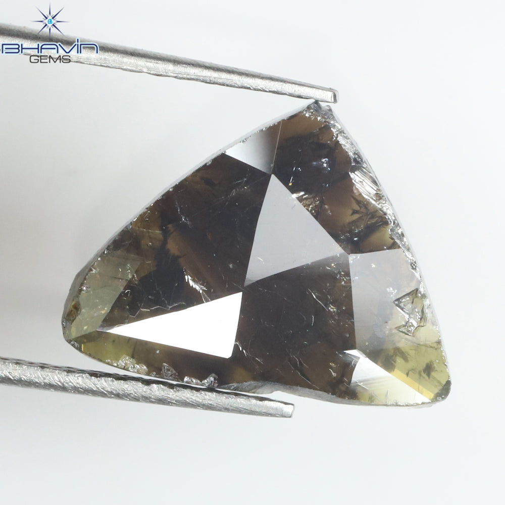 2.66 CT Triangle Slice Shape Natural Diamond Brown Color I3 Clarity (14.00 MM)