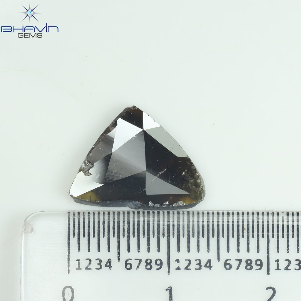 2.66 CT Triangle Slice Shape Natural Diamond Brown Color I3 Clarity (14.00 MM)