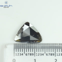 2.66 CT Triangle Slice Shape Natural Diamond Brown Color I3 Clarity (14.00 MM)