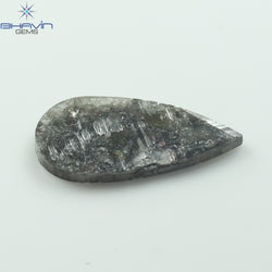 1.98 CT Pear Slice Shape Natural Diamond Salt And Pepper Color I3 Clarity (16.50 MM)