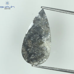 1.98 CT Pear Slice Shape Natural Diamond Salt And Pepper Color I3 Clarity (16.50 MM)