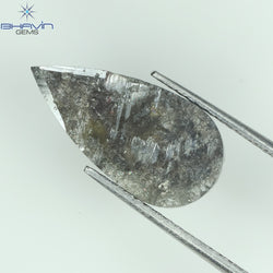 1.98 CT Pear Slice Shape Natural Diamond Salt And Pepper Color I3 Clarity (16.50 MM)