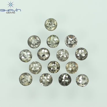 1.98 CT/15 Pcs Round Rose Cut Shape Natural Loose Diamond Salt And Pepper Color I3 Clarity (2.98 MM)