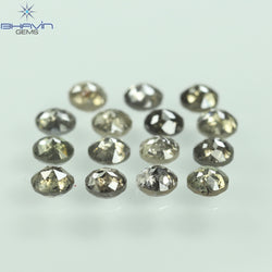 1.98 CT/15 Pcs Round Rose Cut Shape Natural Loose Diamond Salt And Pepper Color I3 Clarity (2.98 MM)
