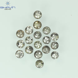 2.00 CT/18 Pcs Round Rose Cut Shape Natural Loose Diamond Salt And Pepper Color I3 Clarity (2.90 MM)