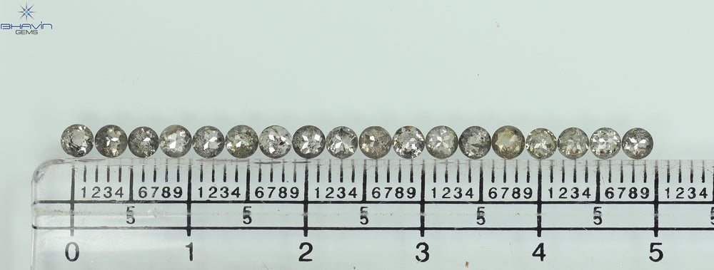 2.00 CT/18 Pcs Round Rose Cut Shape Natural Loose Diamond Salt And Pepper Color I3 Clarity (2.90 MM)