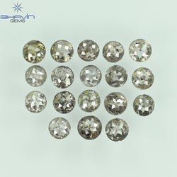 1.64 CT/18 Pcs Round Rose Cut Shape Natural Loose Diamond Salt And Pepper Color I3 Clarity (2.61 MM)