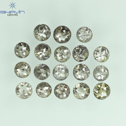 1.64 CT/18 Pcs Round Rose Cut Shape Natural Loose Diamond Salt And Pepper Color I3 Clarity (2.61 MM)
