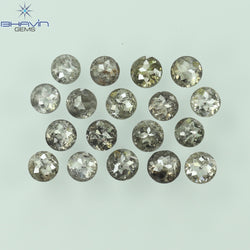 1.64 CT/18 Pcs Round Rose Cut Shape Natural Loose Diamond Salt And Pepper Color I3 Clarity (2.61 MM)