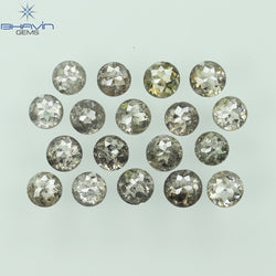 1.64 CT/18 Pcs Round Rose Cut Shape Natural Loose Diamond Salt And Pepper Color I3 Clarity (2.61 MM)