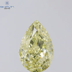 1.01 CT Pear Shape Natural Diamond Yellow Color I1 Clarity (7.58 MM)