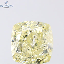 1.01 CT Cushion Shape Natural Diamond Yellow Color I1 Clarity (5.27 MM)