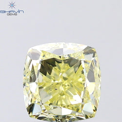 1.01 CT Cushion Shape Natural Diamond Yellow Color SI1 Clarity (5.12 MM)