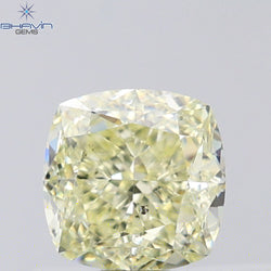 1.02 CT Cushion Shape Natural Diamond Yellow Color SI1 Clarity (5.35 MM)