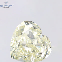 1.02 CT Heart Shape Natural Diamond Yellow Color SI1 Clarity (6.43 MM)
