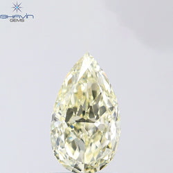 1.00 CT Pear Shape Natural Diamond Yellow Color VVS1 Clarity (8.95 MM)