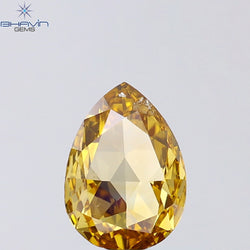 0.81 CT Pear Shape Natural Diamond Orange Color VS2 Clarity (7.81 MM)