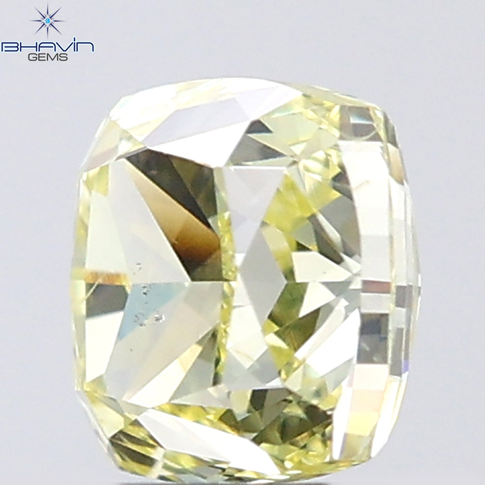1.01 CT Cushion Shape Natural Diamond Yellow Color SI1 Clarity (5.12 MM)