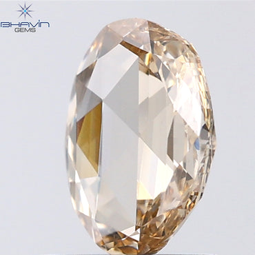 0.89 CT Oval Shape Natural Diamond Brown Color SI Clarity (7.66 MM)