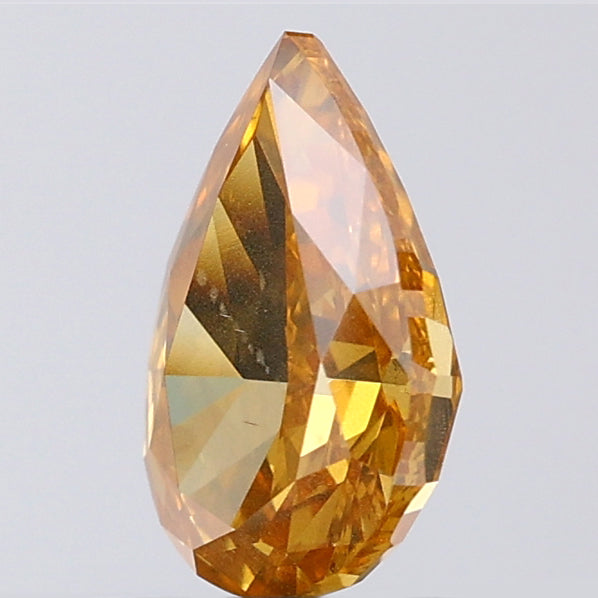 1.03 CT Pear Shape Natural Diamond Orange Color SI1 Clarity (8.13 MM)