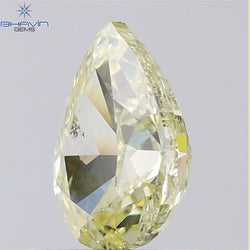 1.01 CT Pear Shape Natural Diamond Yellow Color I1 Clarity (7.58 MM)
