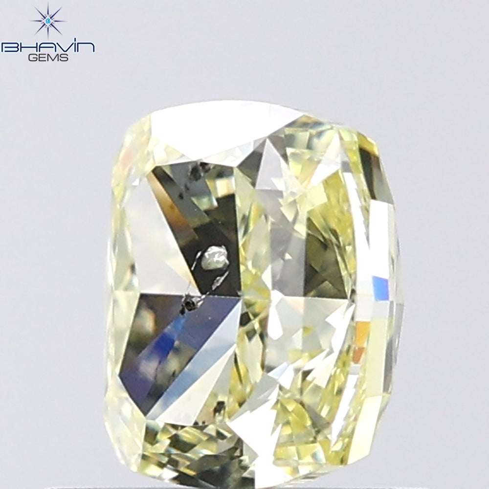 1.02 CT Cushion Shape Natural Diamond Yellow Color SI2 Clarity (5.83 MM)