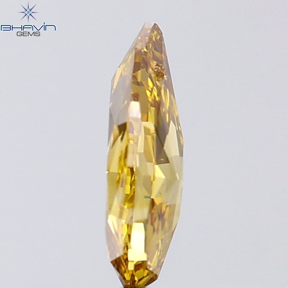 0.81 CT Pear Shape Natural Diamond Orange Color VS2 Clarity (7.81 MM)