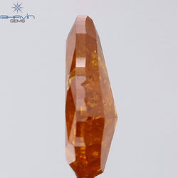 1.00 CT Pear Shape Natural Diamond Orange Color I2 Clarity (8.36 MM)