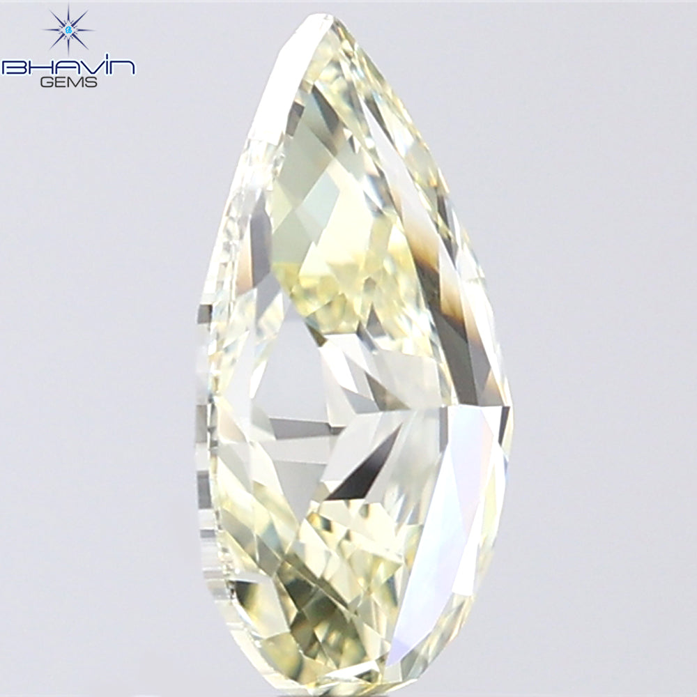 1.00 CT Pear Shape Natural Diamond Yellow Color VVS1 Clarity (8.95 MM)