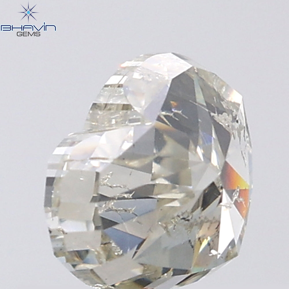 1.02 CT Heart Shape Natural Diamond Grey Color I1 Clarity (6.25 MM)