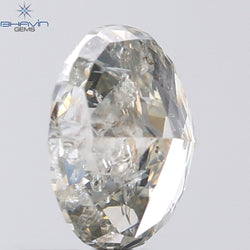 1.02 CT Oval Shape Natural Diamond Grey Color I2 Clarity (6.91 MM)