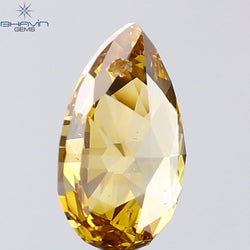 0.81 CT Pear Shape Natural Diamond Orange Color VS2 Clarity (7.81 MM)
