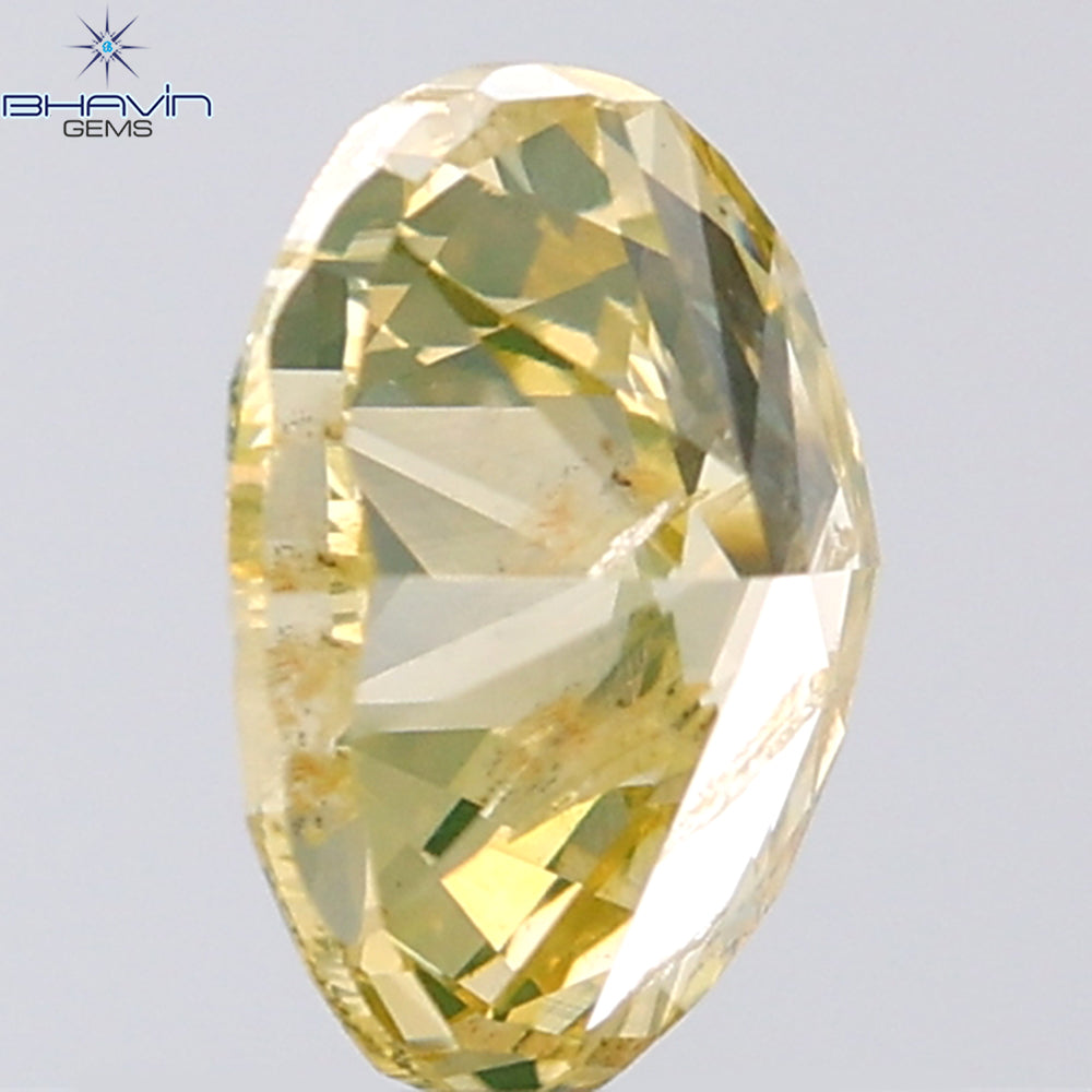 1.01 CT Oval Shape Natural Diamond Green Yellow Color SI2 Clarity (7.02 MM)