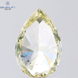 1.02 CT Pear Shape Natural Diamond Greenish Yellow Color SI2 Clarity (8.44 MM)