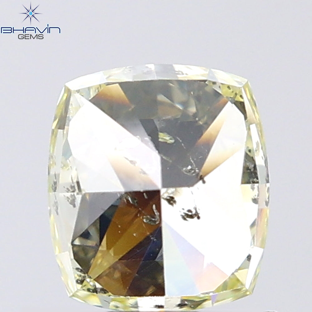 1.02 CT Cushion Shape Natural Diamond Yellow Color SI2 Clarity (5.83 MM)