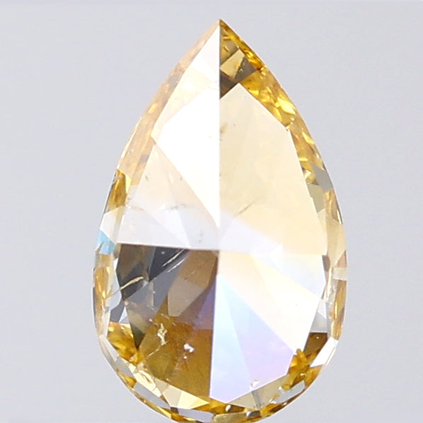 0.72 CT Pear Shape Natural Diamond Orange Color SI2 Clarity (7.54 MM)