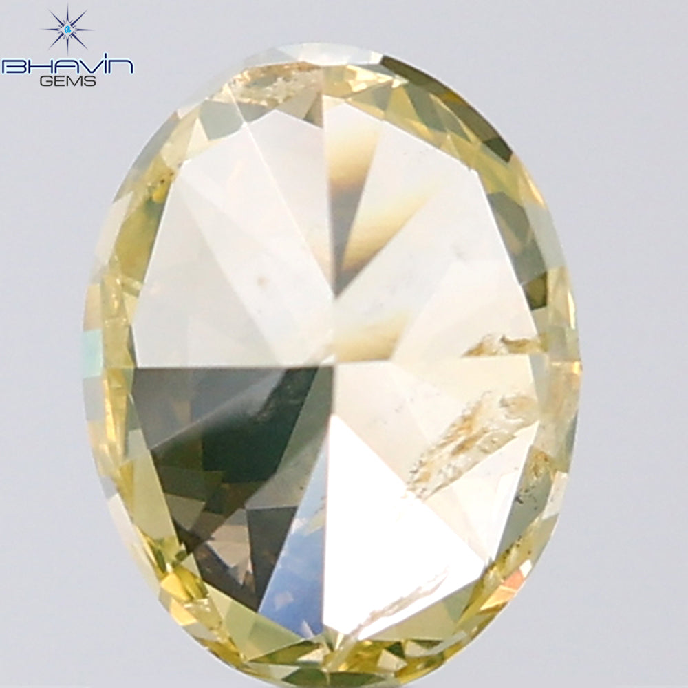 1.01 CT Oval Shape Natural Diamond Green Yellow Color SI2 Clarity (7.02 MM)