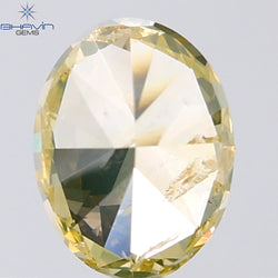 1.01 CT Oval Shape Natural Diamond Green Yellow Color SI2 Clarity (7.02 MM)