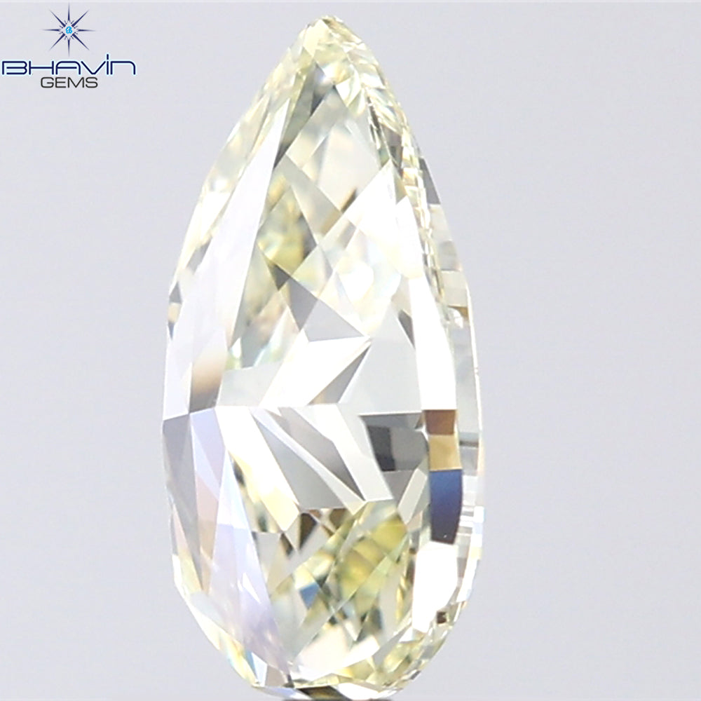 1.00 CT Pear Shape Natural Diamond Yellow Color VVS1 Clarity (8.95 MM)