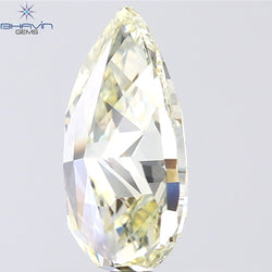 1.00 CT Pear Shape Natural Diamond Yellow Color VVS1 Clarity (8.95 MM)