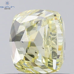 1.01 CT Cushion Shape Natural Diamond Yellow Color SI1 Clarity (5.12 MM)