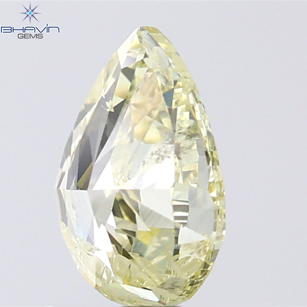 1.01 CT Pear Shape Natural Diamond Yellow Color I1 Clarity (7.58 MM)