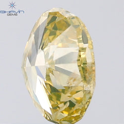1.01 CT Oval Shape Natural Diamond Green Yellow Color SI2 Clarity (7.02 MM)
