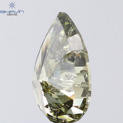1.01 CT Pear Shape Natural Diamond Green (Chameleon) Color I2 Clarity (8.00 MM)