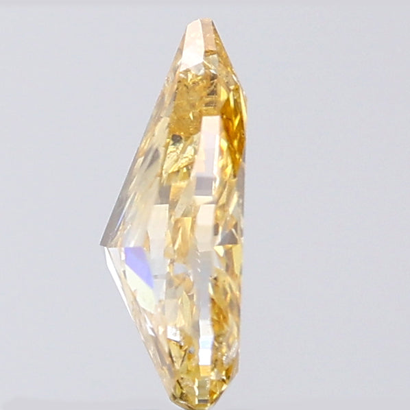 0.72 CT Pear Shape Natural Diamond Orange Color SI2 Clarity (7.54 MM)