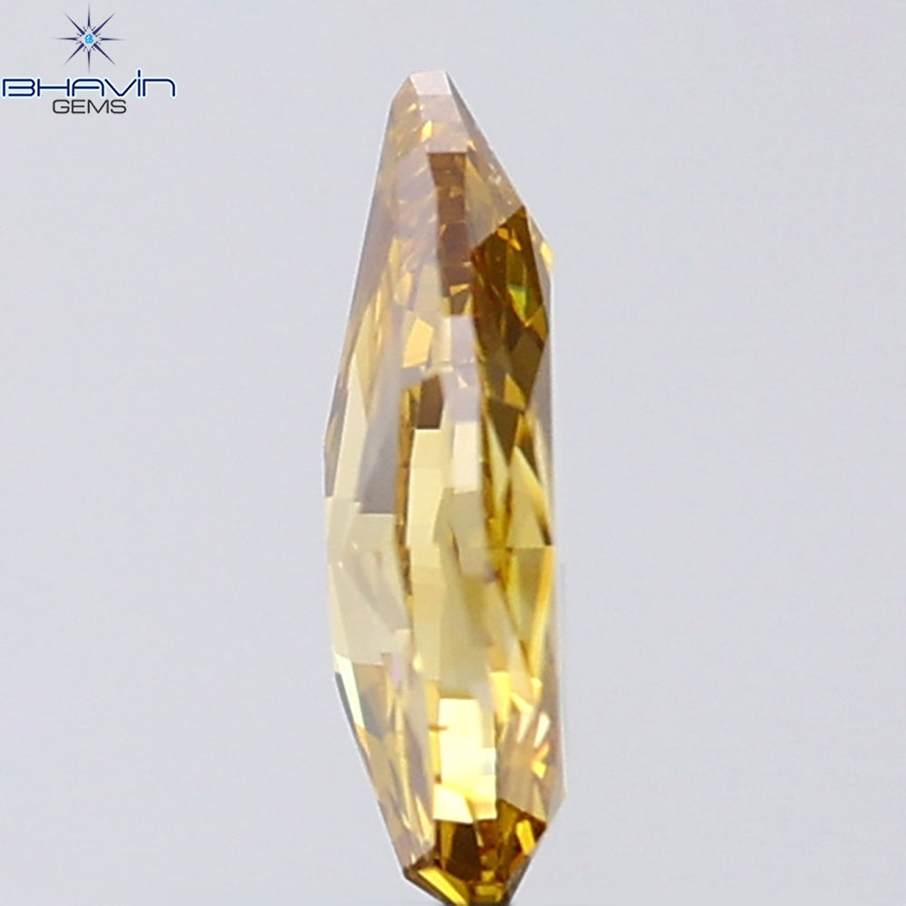 0.81 CT Pear Shape Natural Diamond Orange Color VS2 Clarity (7.81 MM)