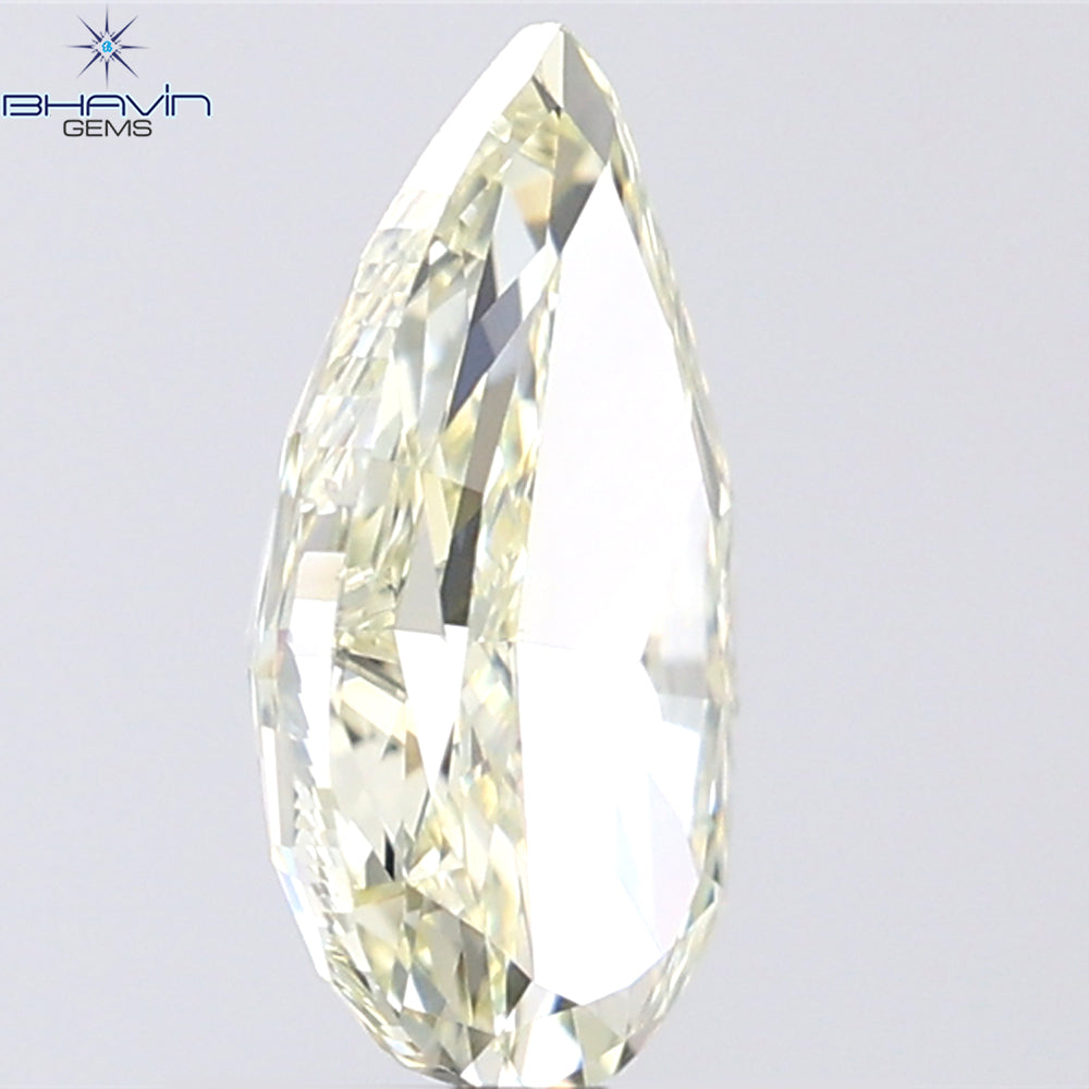 1.00 CT Pear Shape Natural Diamond Yellow Color VVS1 Clarity (8.95 MM)