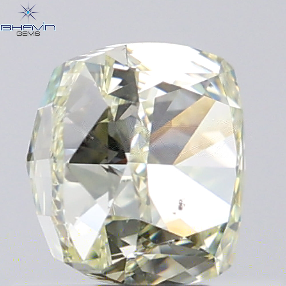 1.02 CT Cushion Shape Natural Diamond Yellow Color SI1 Clarity (5.35 MM)