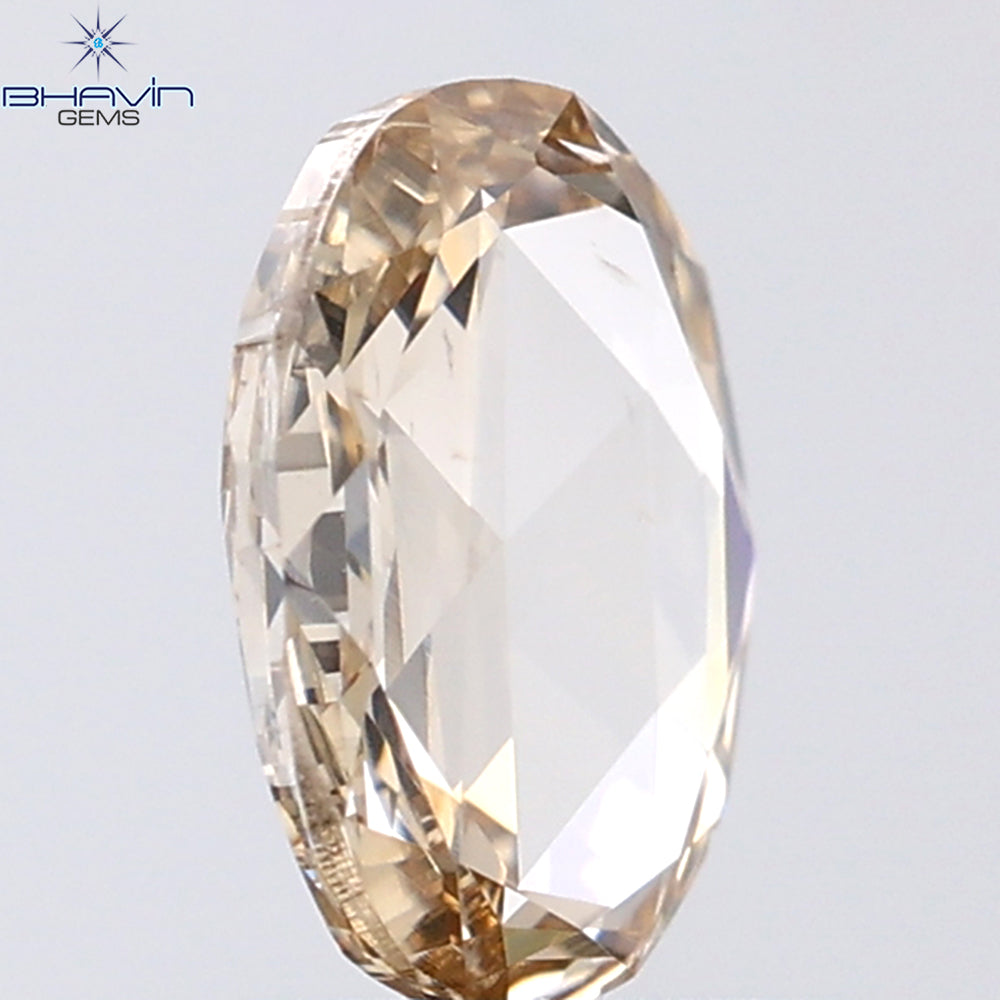 0.89 CT Oval Shape Natural Diamond Brown Color SI Clarity (7.66 MM)